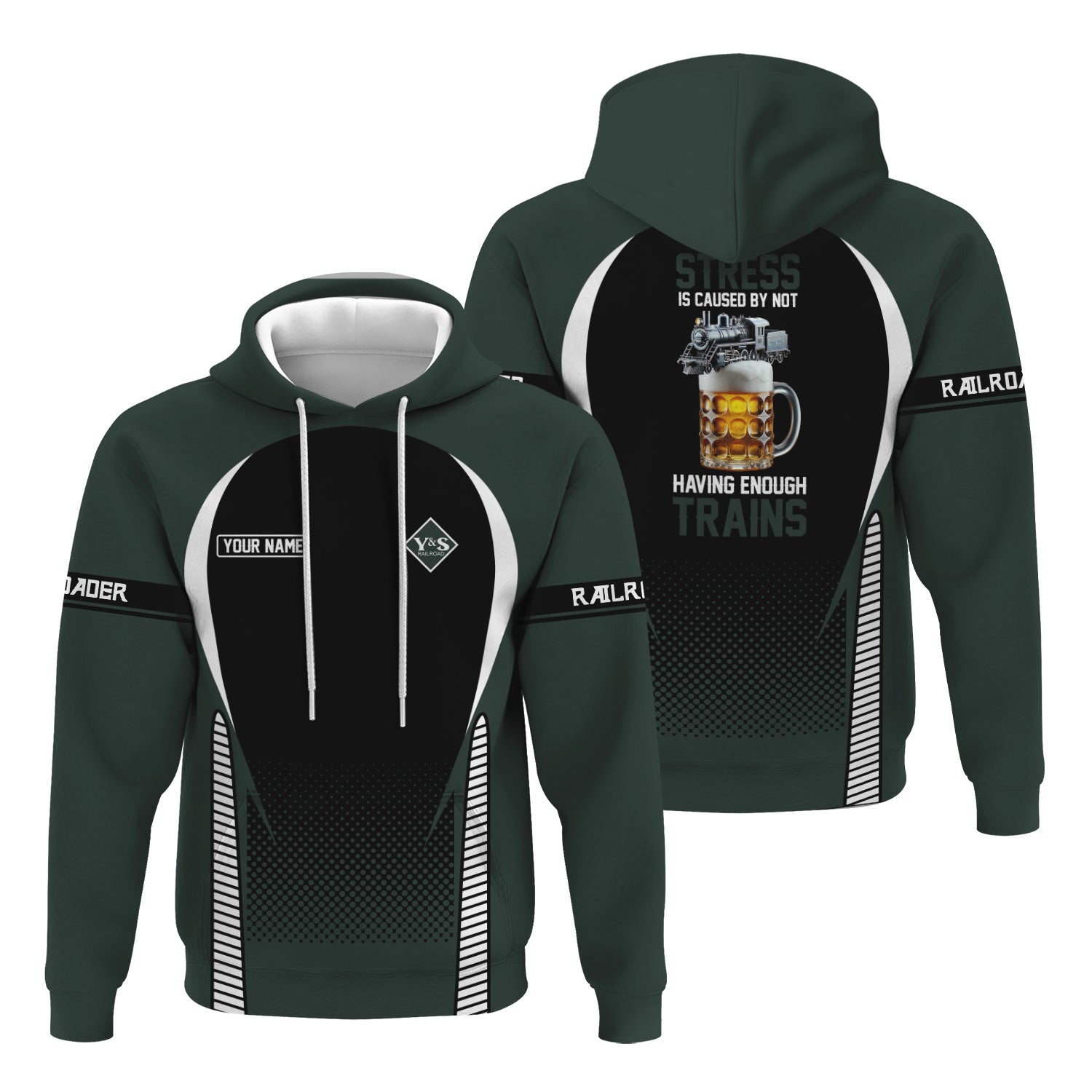 Railspirit Personalized Youngstown & Southern Railroad Hoodie Stress Is Caused By Not Having Enough Trains  Zip Up Hoodie