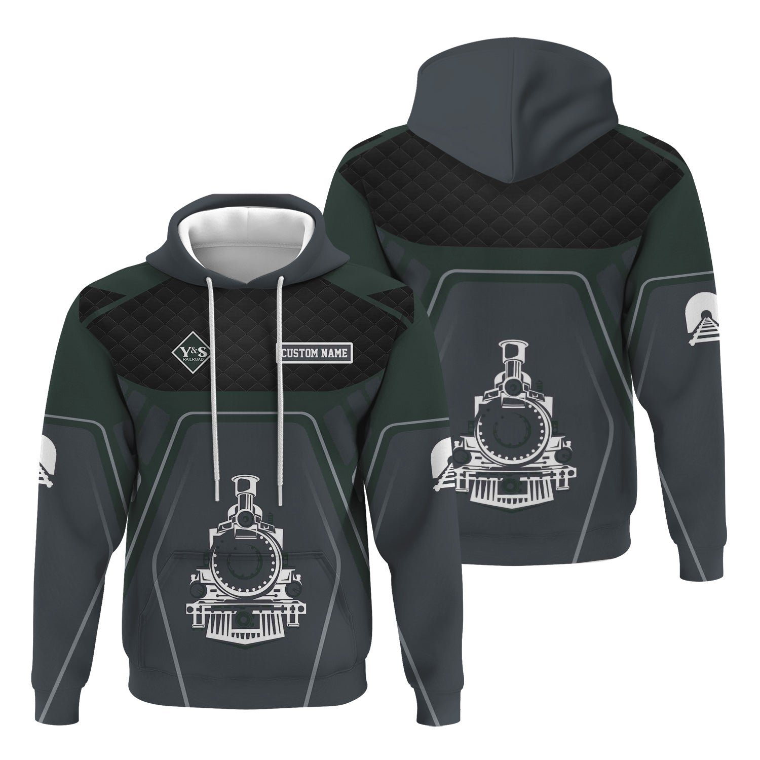 Railspirit Personalized Youngstown & Southern Railroad Hoodie Steam Locomotive Engine Graphic Train Zip Up Hoodie All Over Print