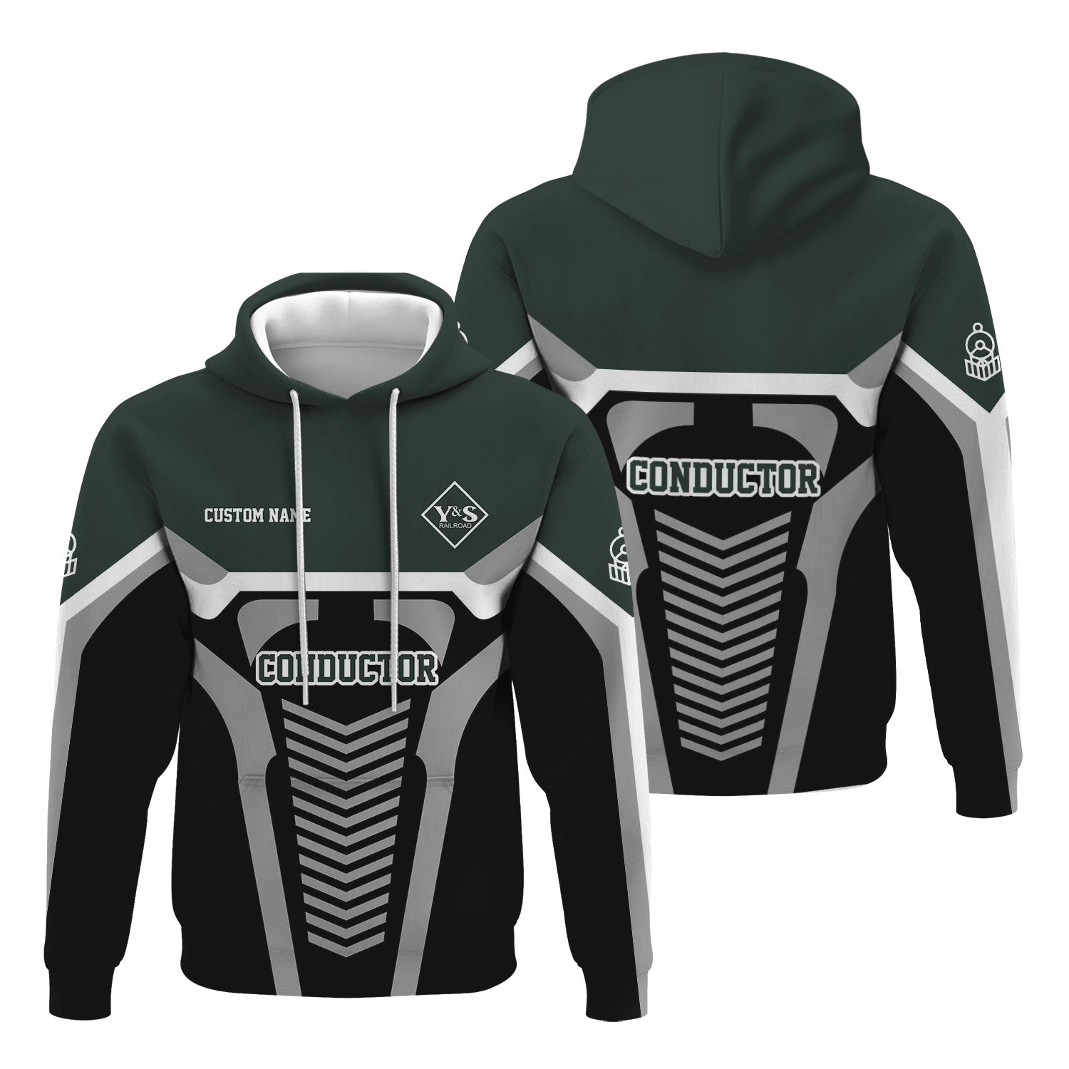 Railspirit Personalized Youngstown & Southern Railroad Hoodie Track-Inspired with Custom Job Position Train Zip Up Hoodie
