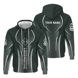 Railspirit Personalized Youngstown & Southern Railroad Hoodie Striking Line Style Train Zip Up Hoodie For Locomotive Lovers