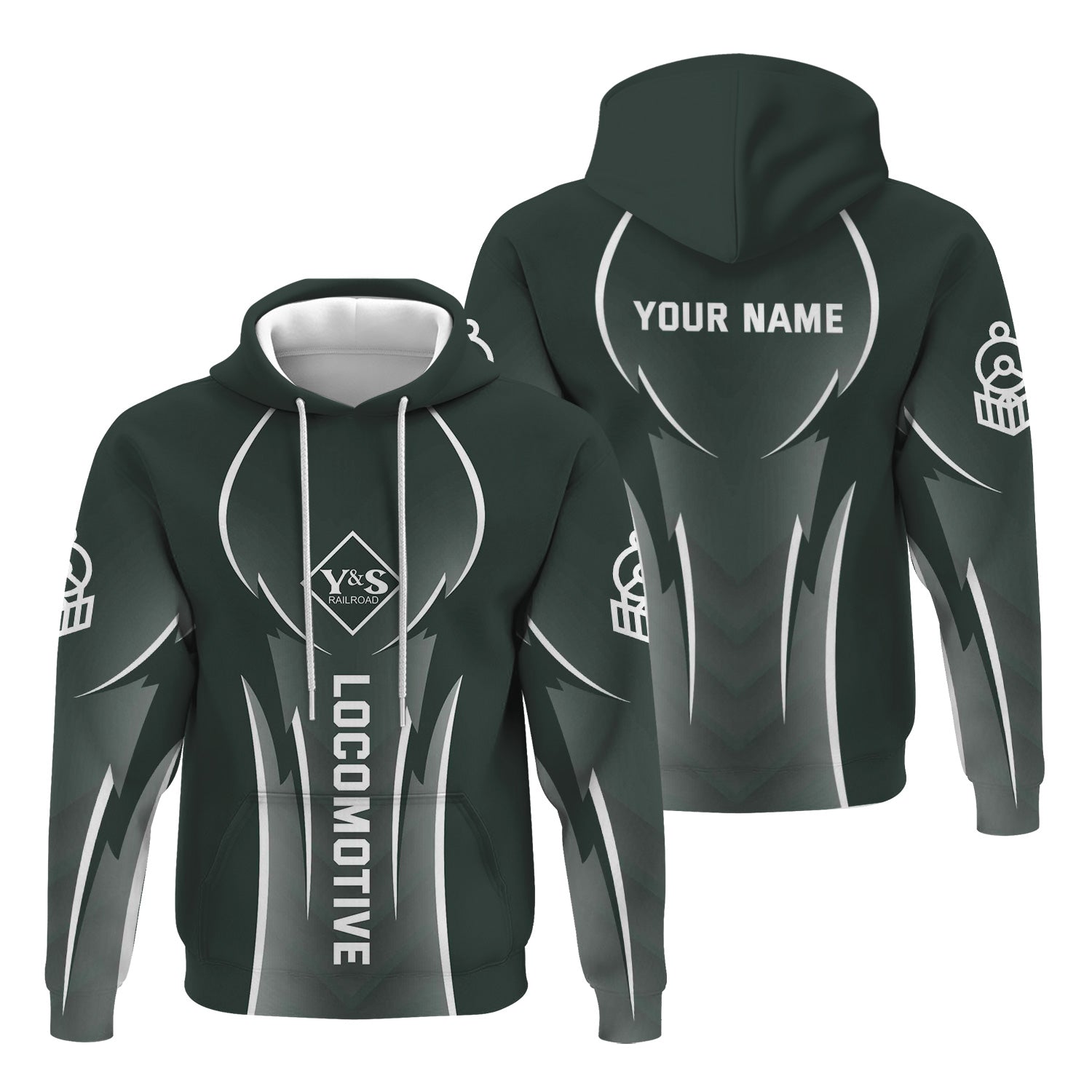 Railspirit Personalized Youngstown & Southern Railroad Hoodie Striking Line Style Train Zip Up Hoodie For Locomotive Lovers
