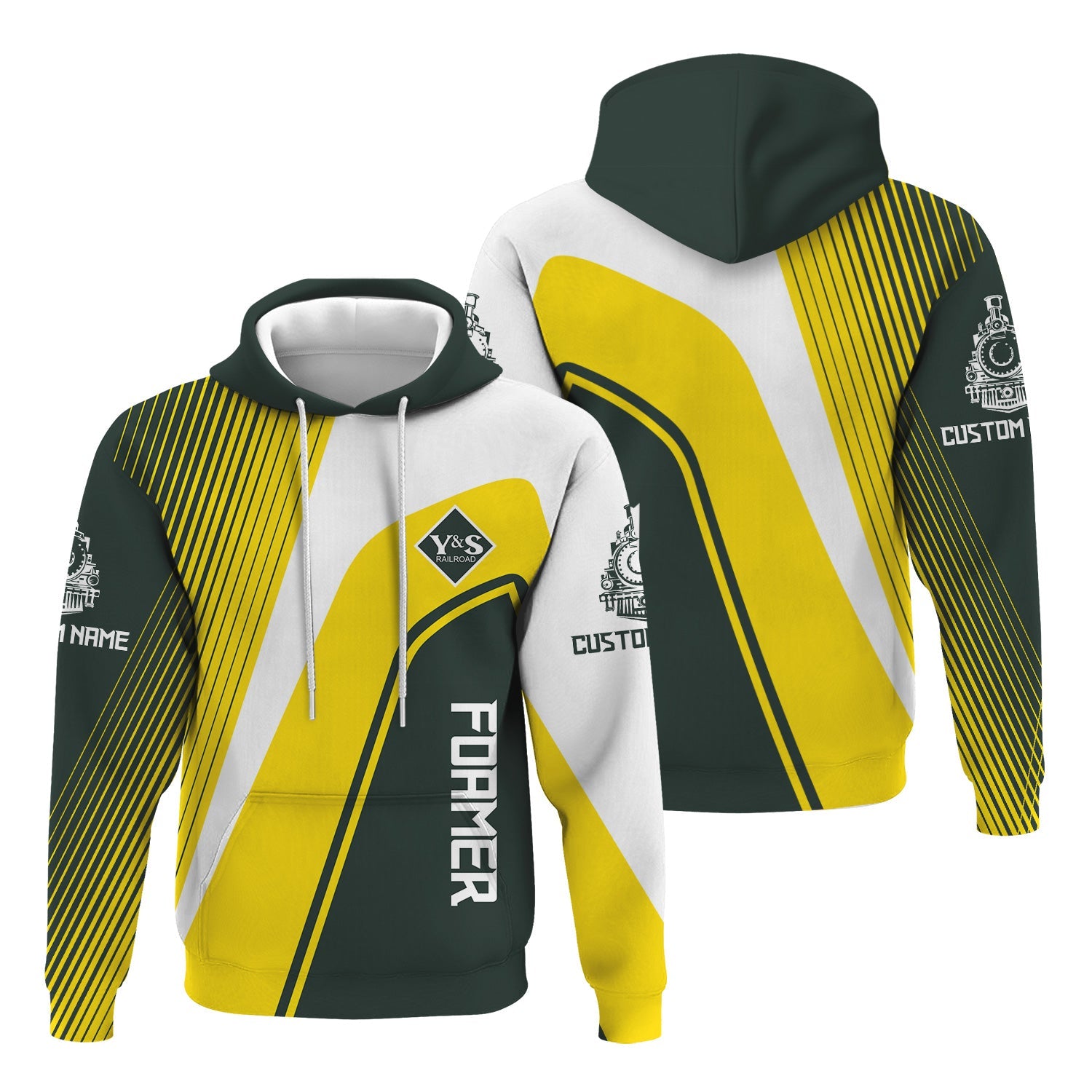 Railspirit Personalized Youngstown & Southern Railroad Hoodie Vibrant Striking Style Zip Up Hoodie For Rail Enthusiasts