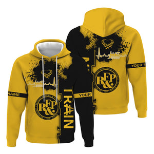 Railspirit Personalized Richmond, Fredericksburg And Potomac Railroad Hoodie Engine Heartbeat and Track Love Style Zip Up Hoodie