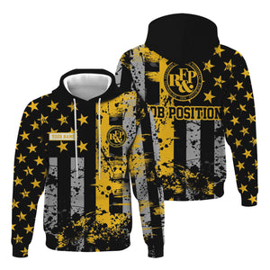 Railspirit Personalized Richmond, Fredericksburg And Potomac Railroad Hoodie Artistic Paint American Flag Style Train Zip Up Hoodie