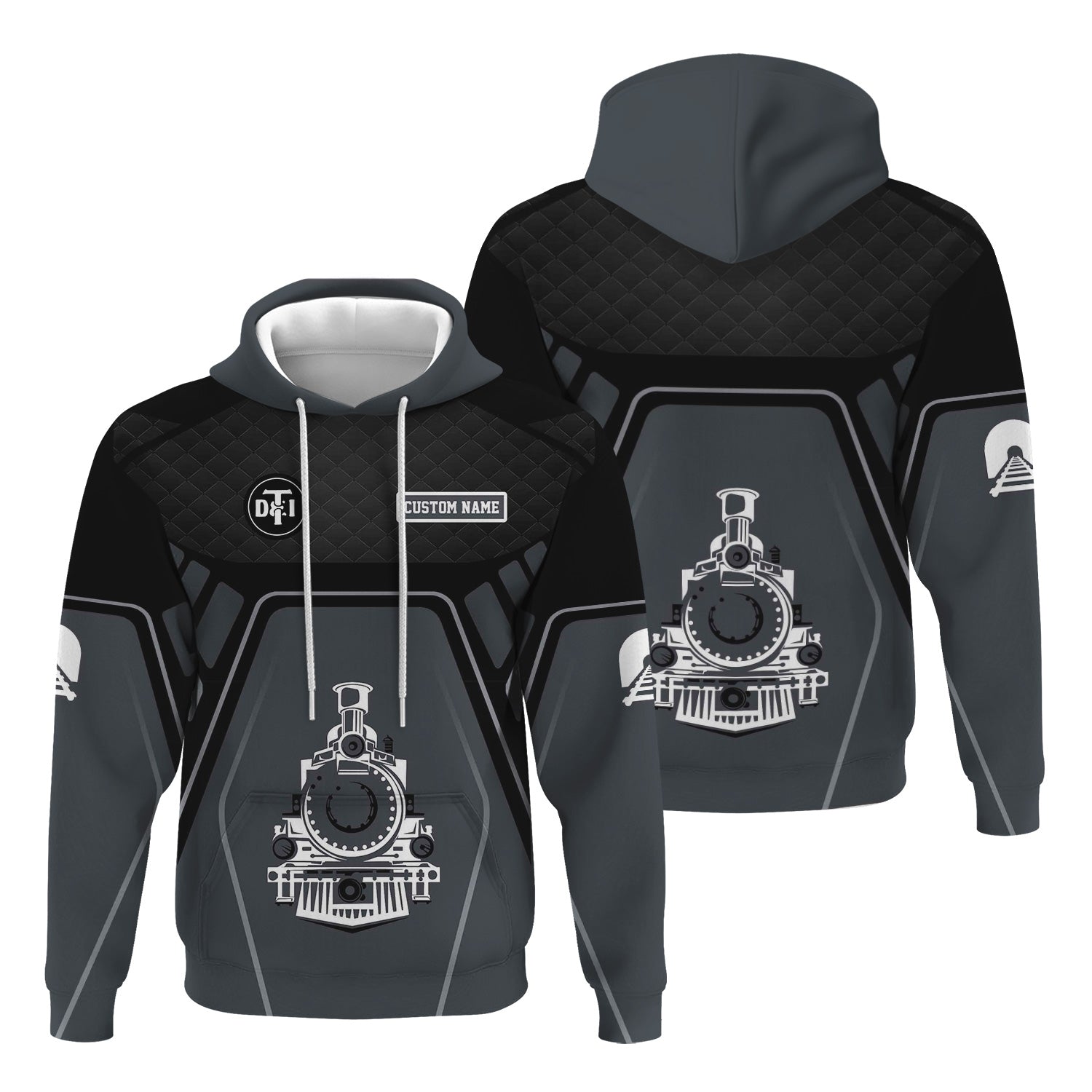 Railspirit Personalized Detroit Toledo And Ironton Railroad Hoodie Steam Locomotive Engine Graphic Train Zip Up Hoodie All Over Print