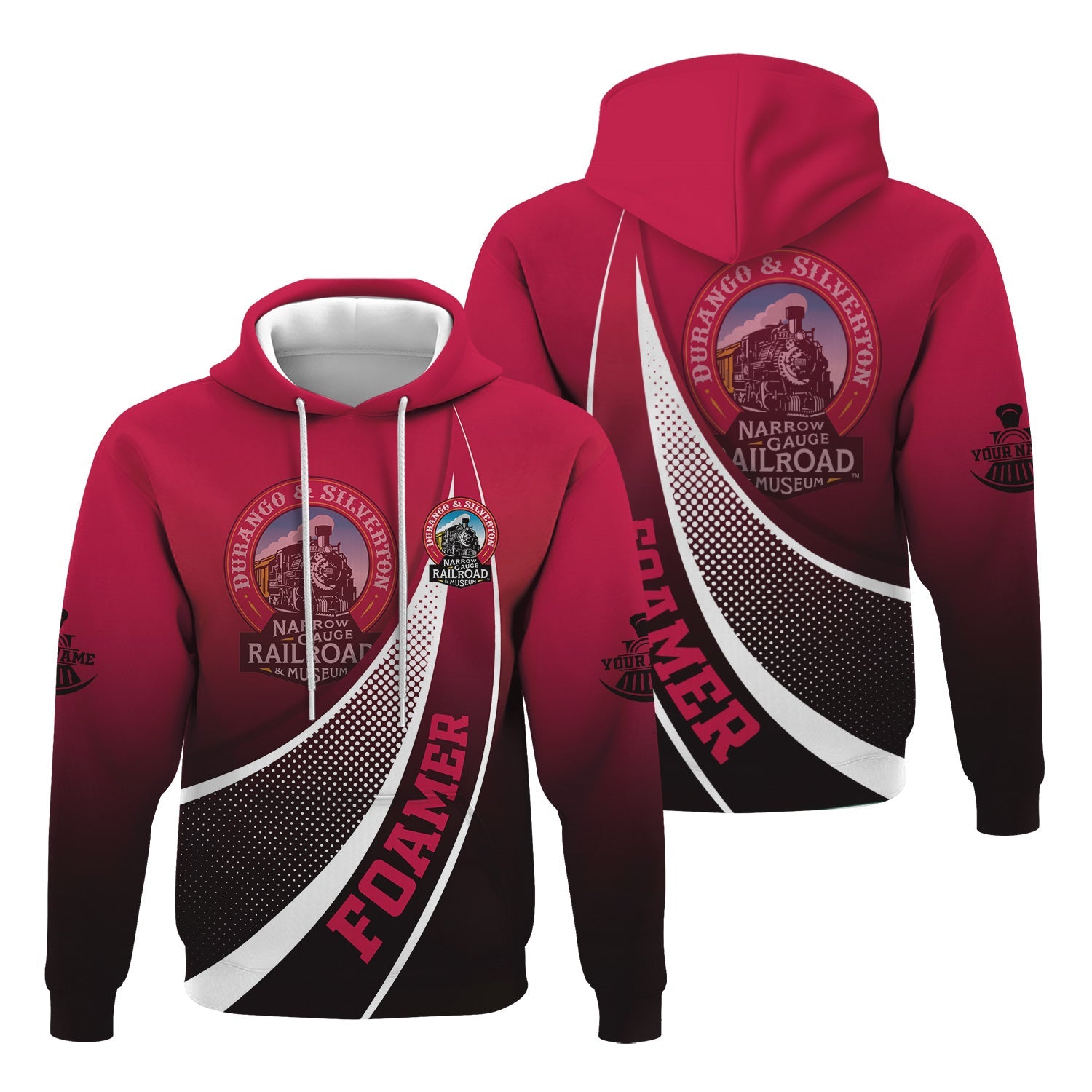 Railspirit Personalized Durango And Silverton Narrow Gauge Railroad Hoodie Railway-Themed Style Zip Up Hoodie Gift Idea For Trainspotter