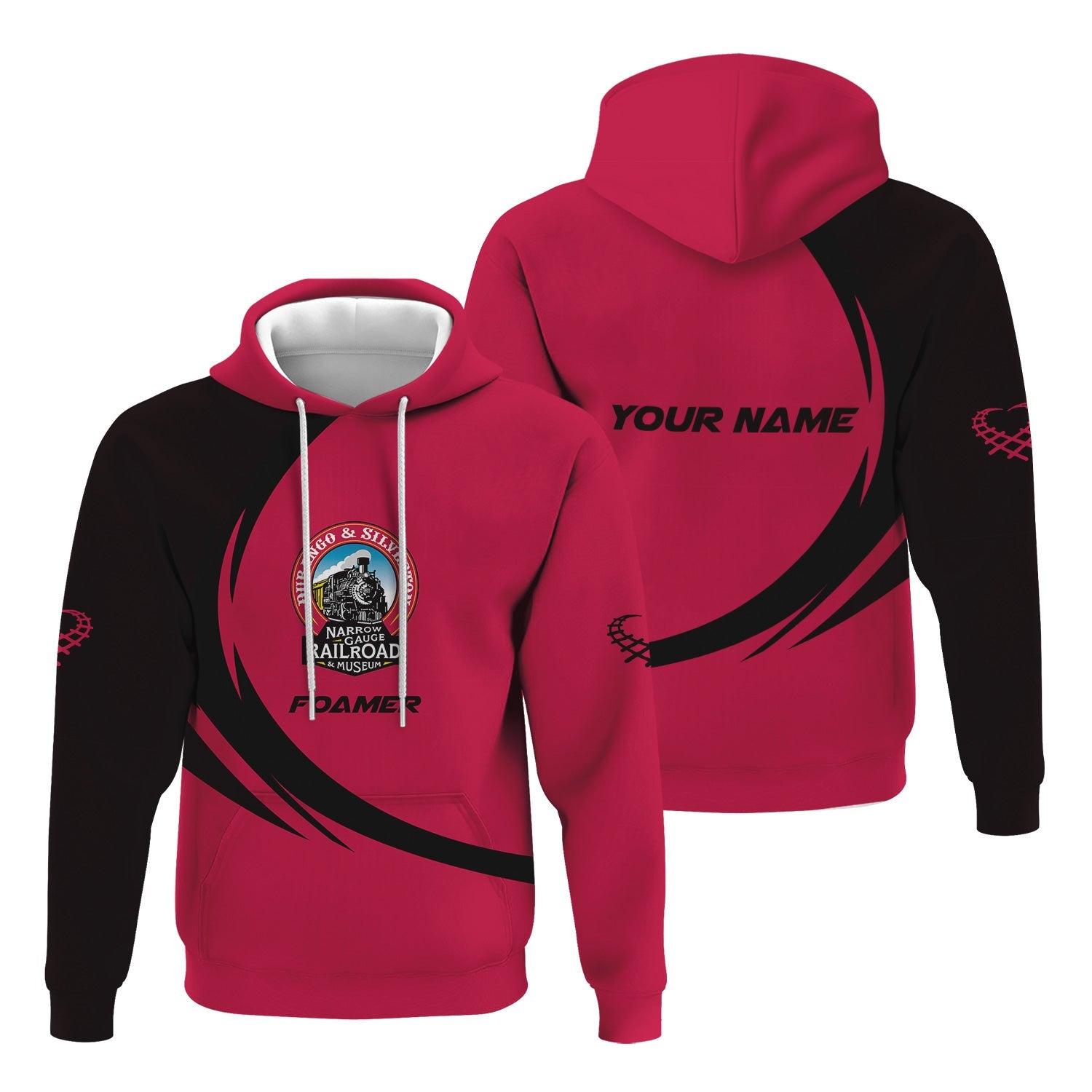 Railspirit Personalized Durango And Silverton Narrow Gauge Railroad Hoodie Unique Graphic Style Zip Up Hoodie For Train Enthusiasts