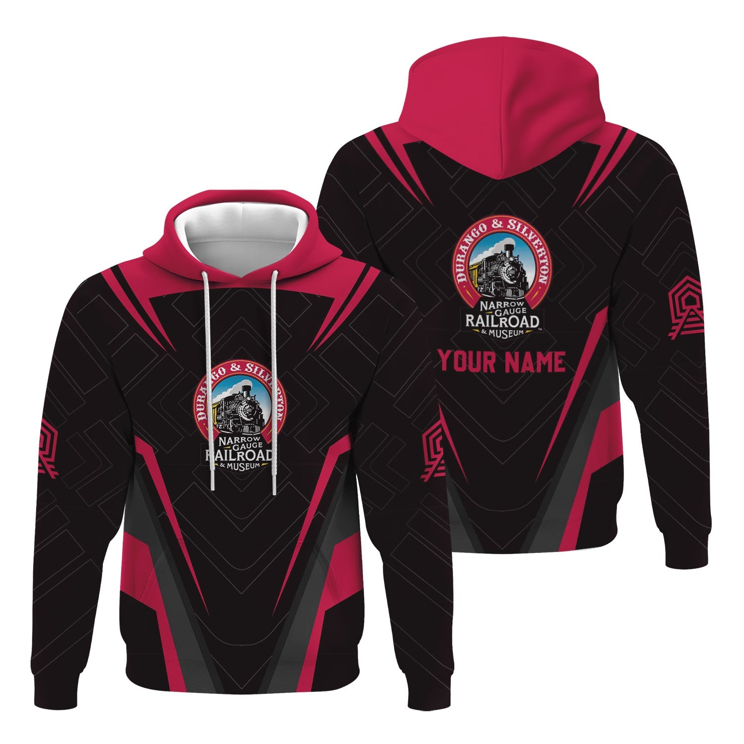 Railspirit Personalized Durango And Silverton Narrow Gauge Railroad Hoodie Railway Inspired Apparel Train Zip Up Hoodie For Train Lovers