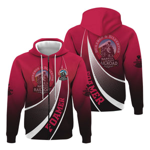 Railspirit Personalized Durango And Silverton Narrow Gauge Railroad Hoodie Railway-Themed Style Zip Up Hoodie Gift Idea For Trainspotter