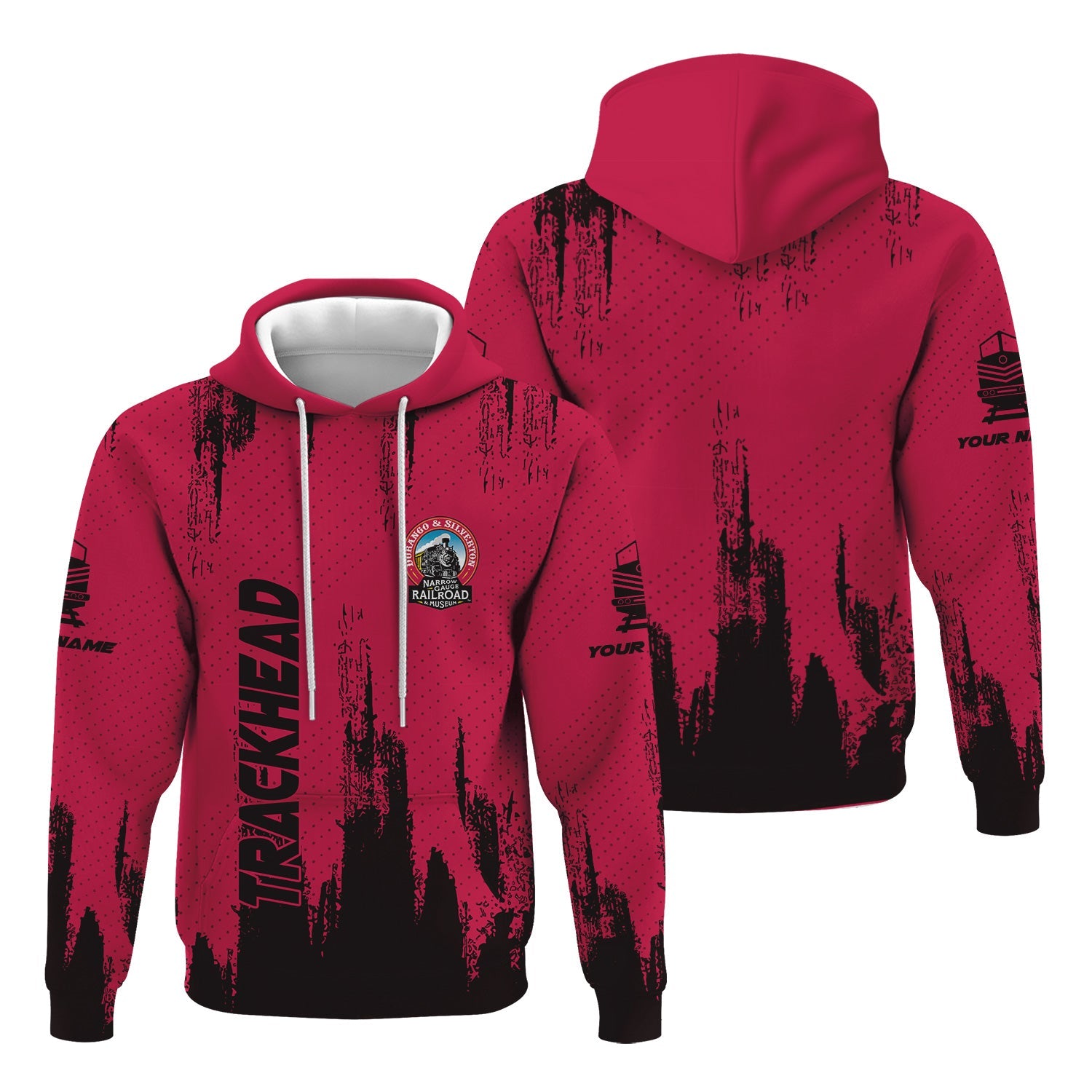 Railspirit Personalized Durango And Silverton Narrow Gauge Railroad Hoodie Paint Impact Design Train Zip Up Hoodie for Trackhead