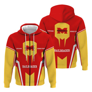 Railspirit Personalized Monongahela Railroad Hoodie Custom Year Railroader Zip Up Hoodie Gift Idea For Train Lover