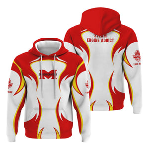 Railspirit Personalized Monongahela Railroad Hoodie Distinctive Flame Style Zip Up Hoodie For Steam Engine Addict