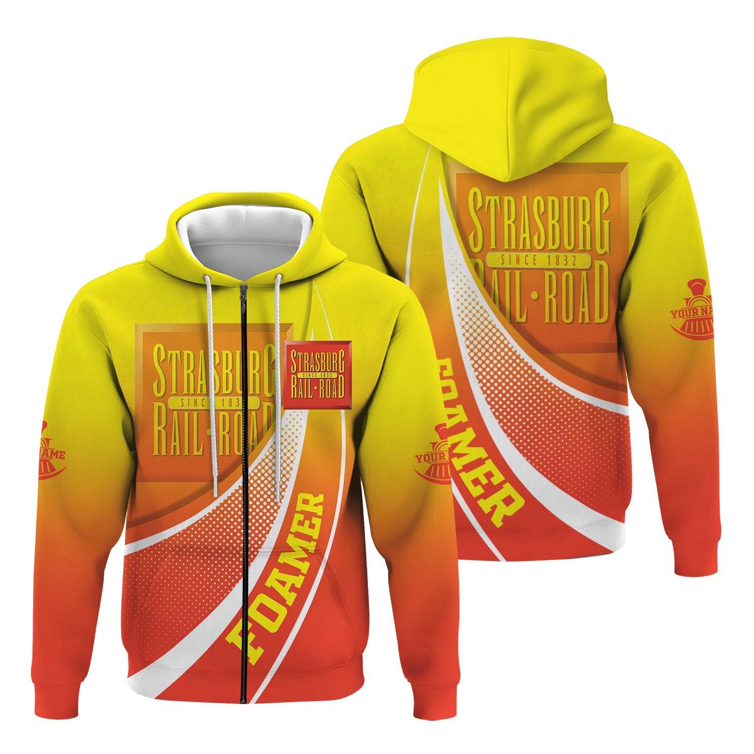 Railspirit Personalized Strasburg Railroad Hoodie Railway-Themed Style Zip Up Hoodie Gift Idea For Trainspotter