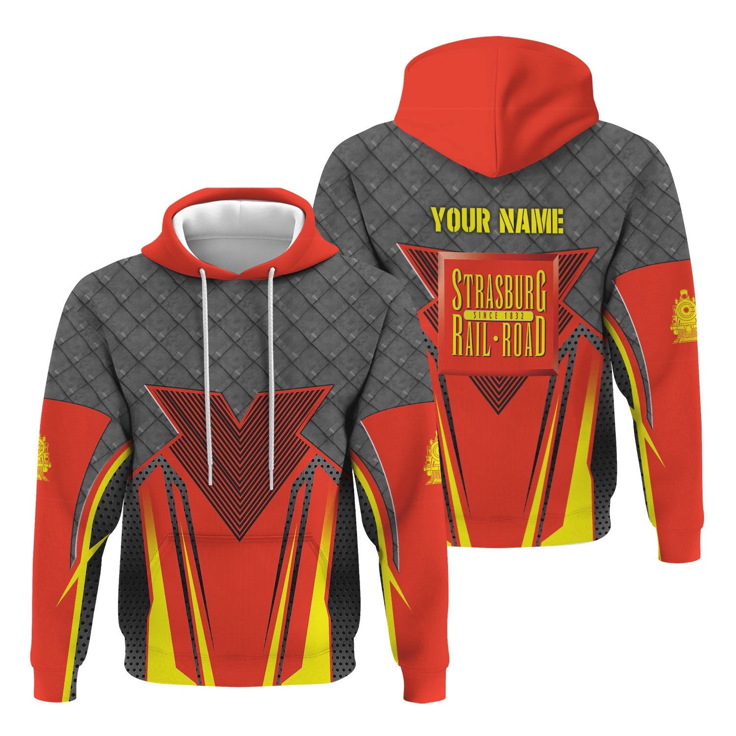 Railspirit Personalized Strasburg Railroad Hoodie Rugged Steel Vibes Train Zip Up Hoodie All Over Print