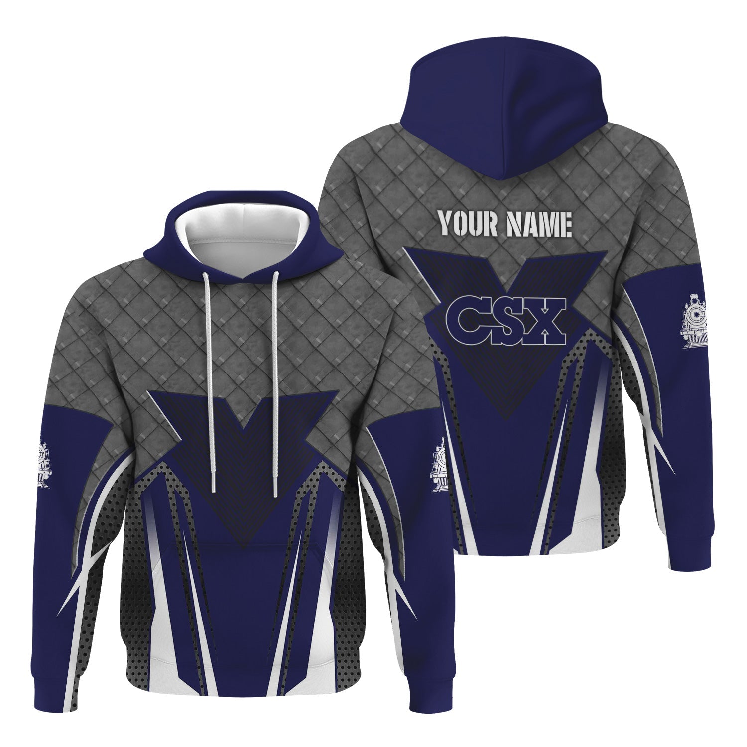 Railspirit Personalized CSX Transportation Railroad Hoodie Rugged Steel Vibes Train Zip Up Hoodie All Over Print