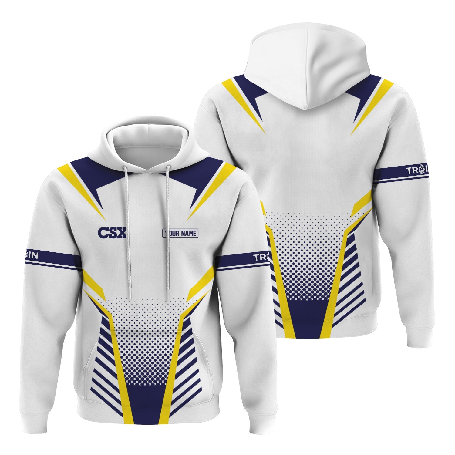 Railspirit Personalized CSX Transportation Railroad Hoodie Unisex Train Zip Hoodie All Over Print