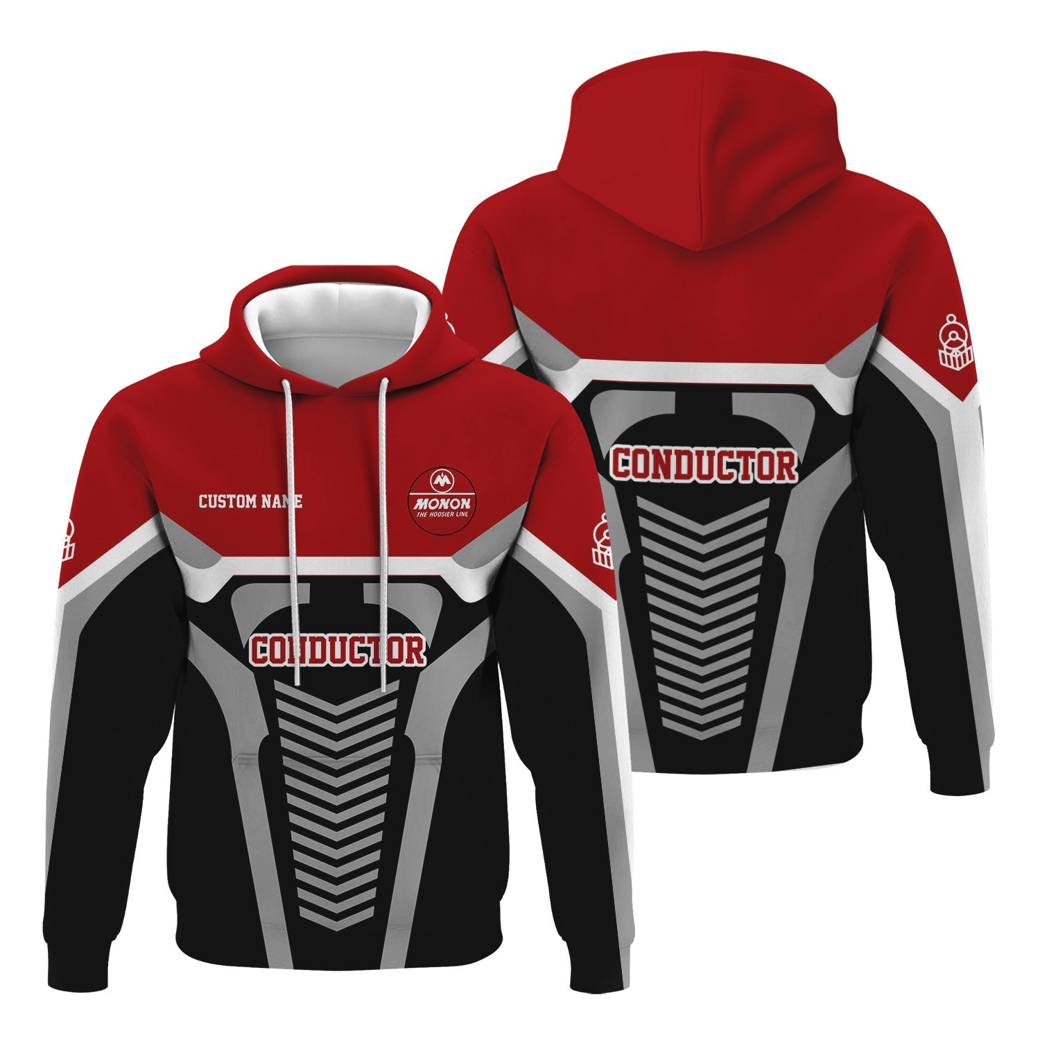 Railspirit Personalized Monon Railroad Hoodie Track-Inspired with Custom Job Position Train Zip Up Hoodie