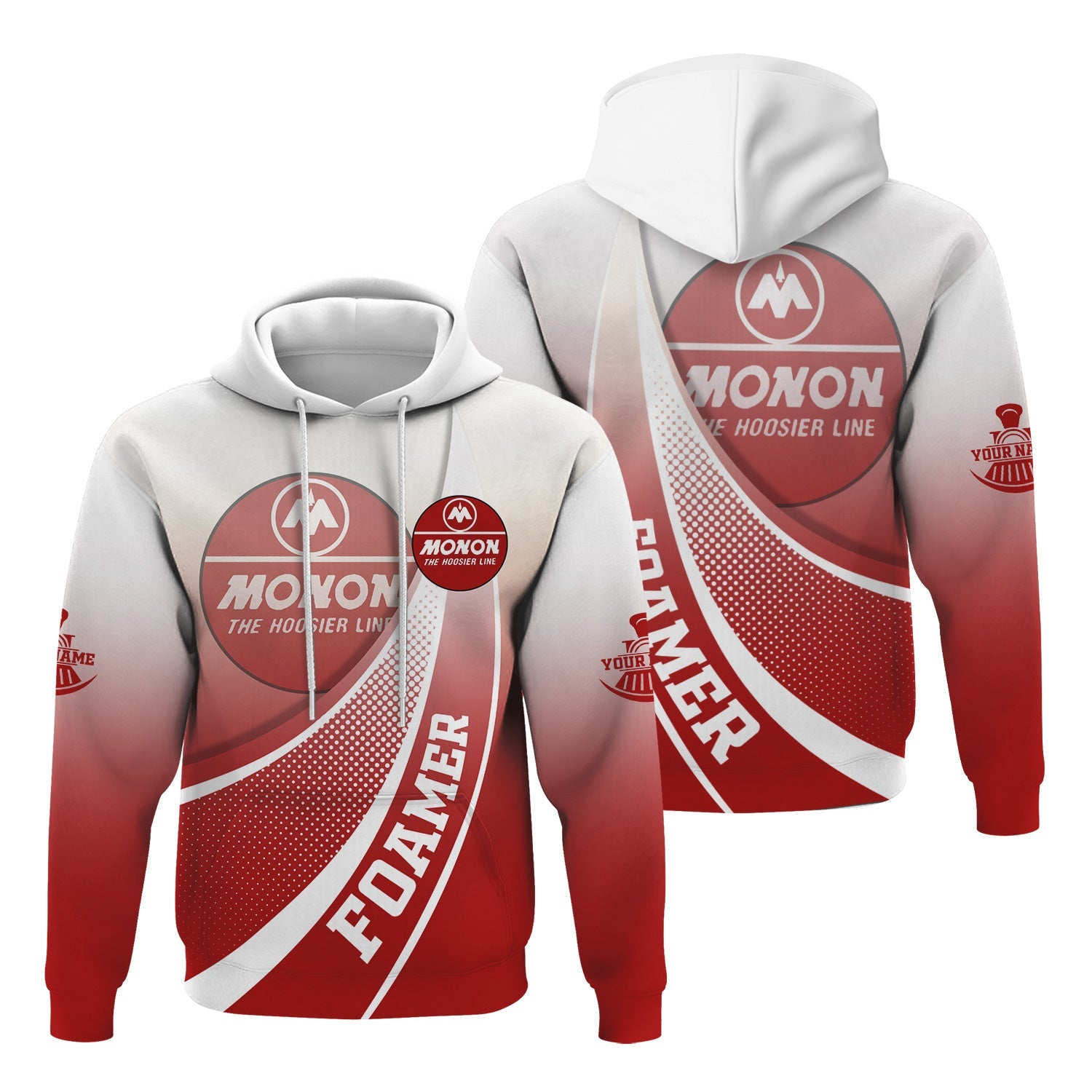 Railspirit Personalized Monon Railroad Hoodie Railway-Themed Style Zip Up Hoodie Gift Idea For Trainspotter