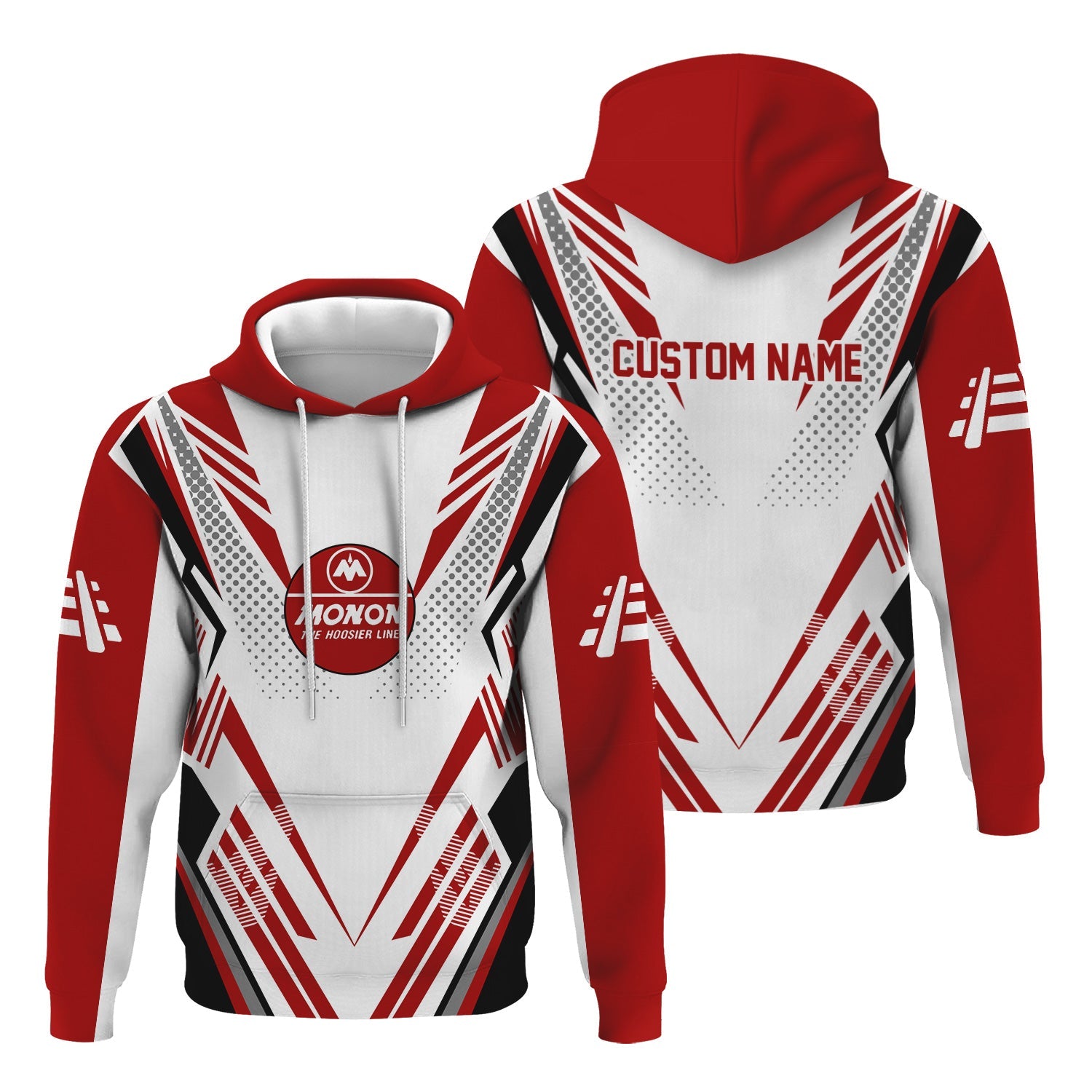 Railspirit Personalized Monon Railroad Hoodie Railroad Tribute Design Train Zip Up Hoodie for Train Lovers
