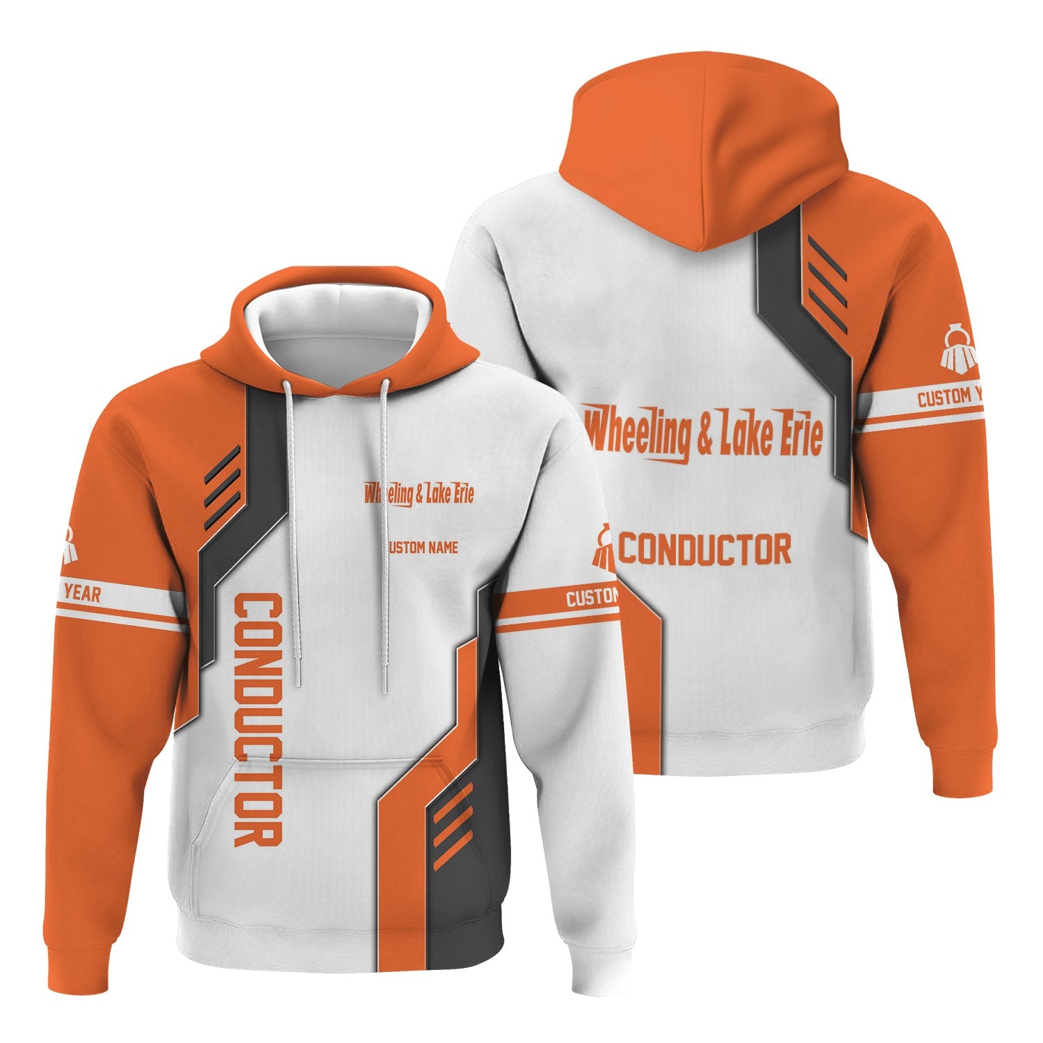 Railspirit Personalized Wheeling And Lake Erie Railroad Hoodie Unique Railway Style with Custom Job Train Zip Up Hoodie