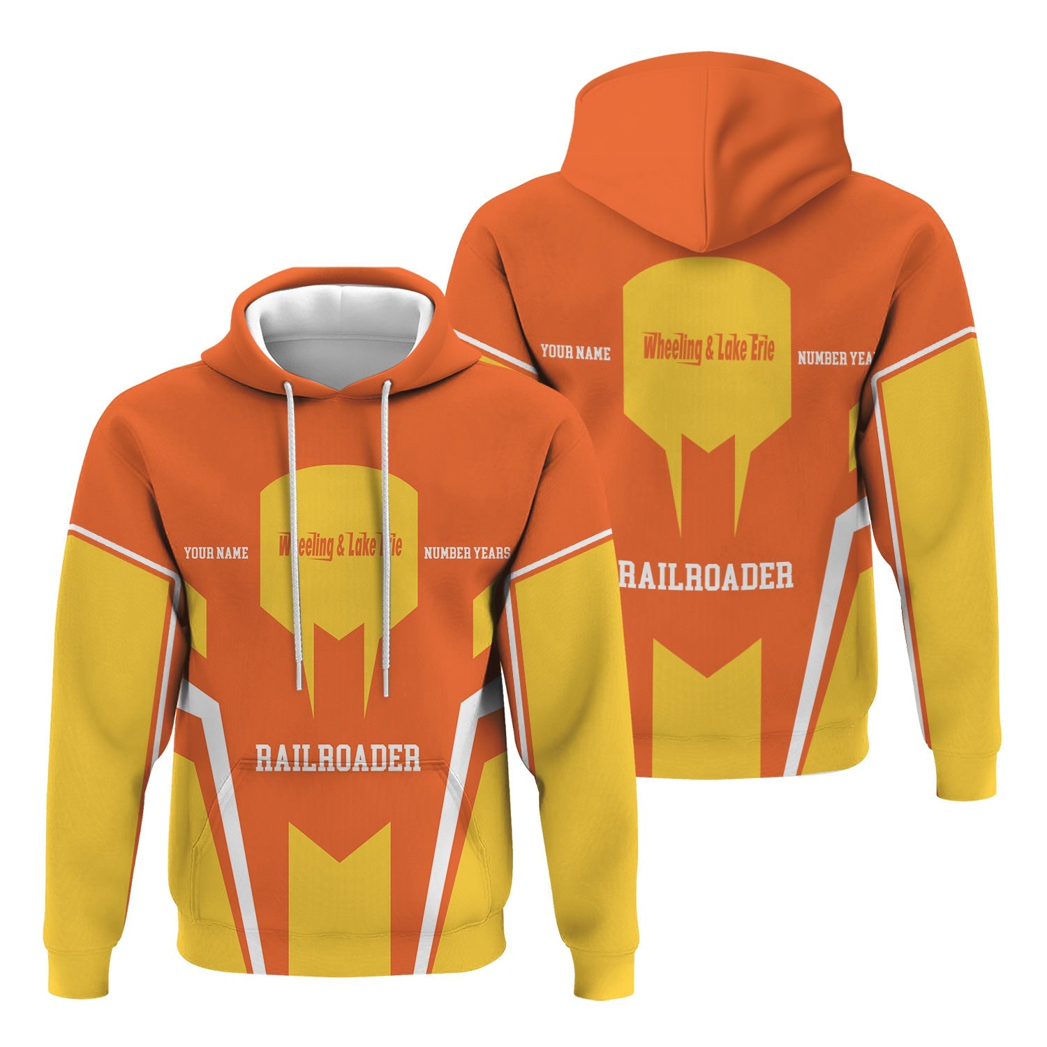 Railspirit Personalized Wheeling And Lake Erie Railroad Hoodie Custom Year Railroader Zip Up Hoodie Gift Idea For Train Lover