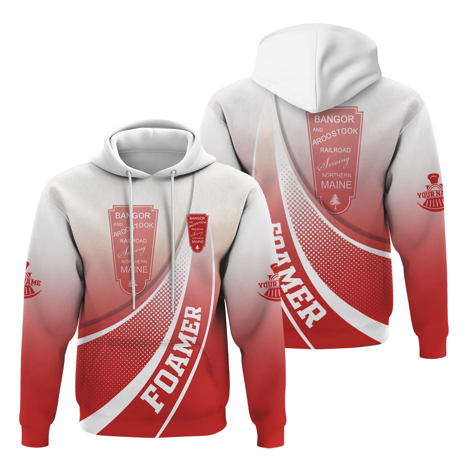 Railspirit Personalized Bangor And Aroostook Railroad Hoodie Railway-Themed Style Zip Up Hoodie Gift Idea For Trainspotter