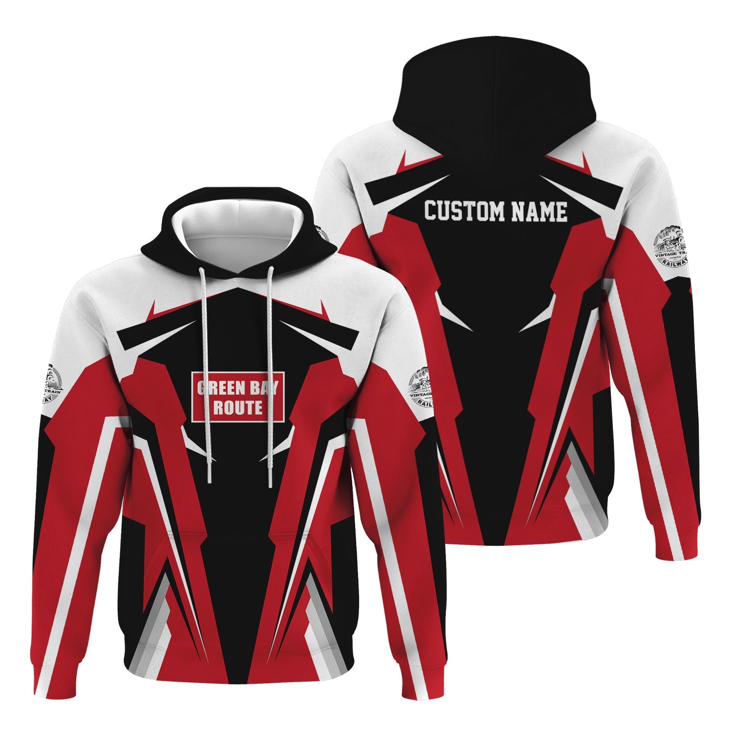 Railspirit Personalized Green Bay & Western Railroad Hoodie Strong Line Style Train Hoodie Gift Idea For Train Lover