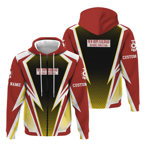 Railspirit Personalized New Hope Railroad Hoodie Lightning Graphic Style Zip Up Hoodie Gift Idea For Train Lover