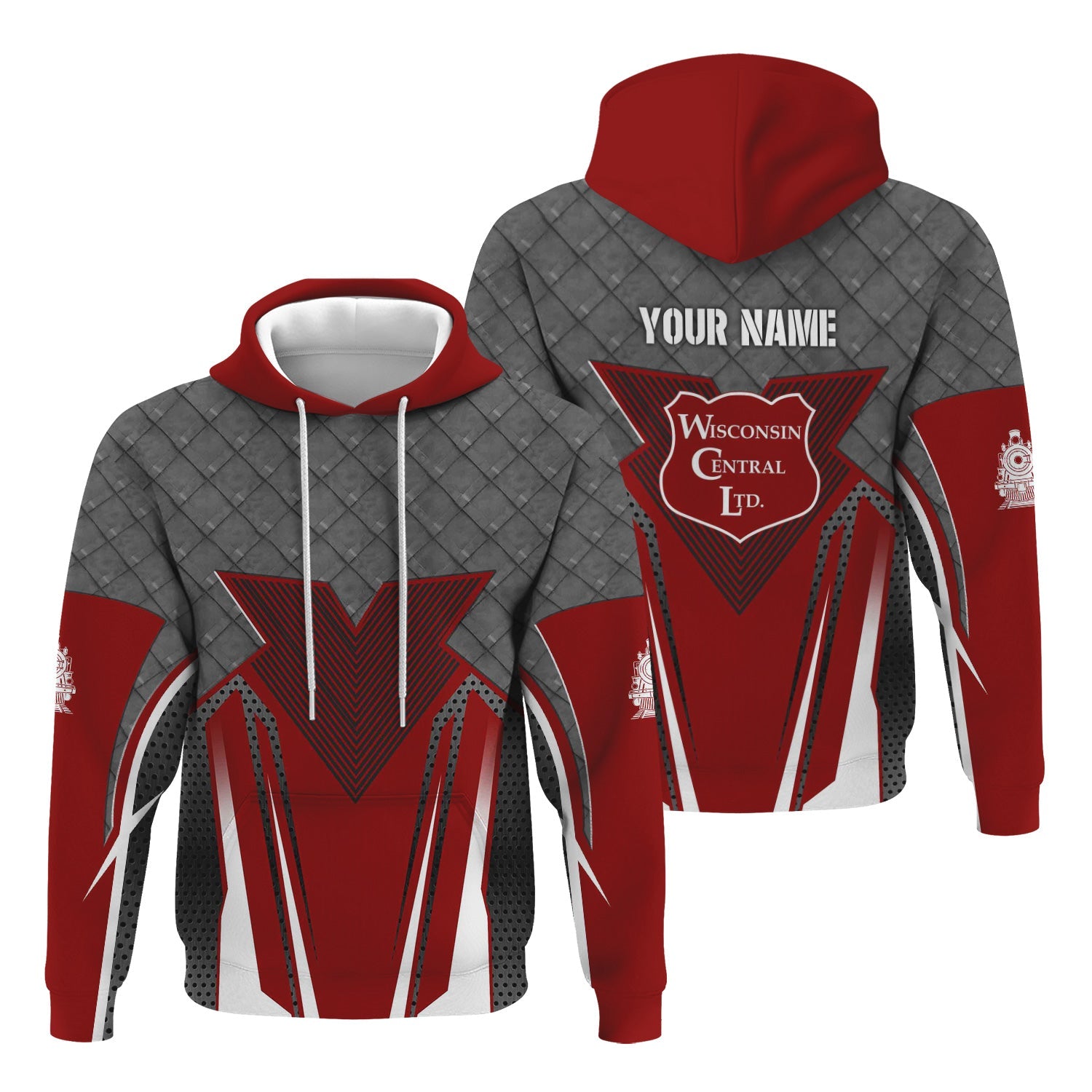 Railspirit Personalized Wisconsin Central Ltd Railroad Hoodie Rugged Steel Vibes Train Zip Up Hoodie All Over Print