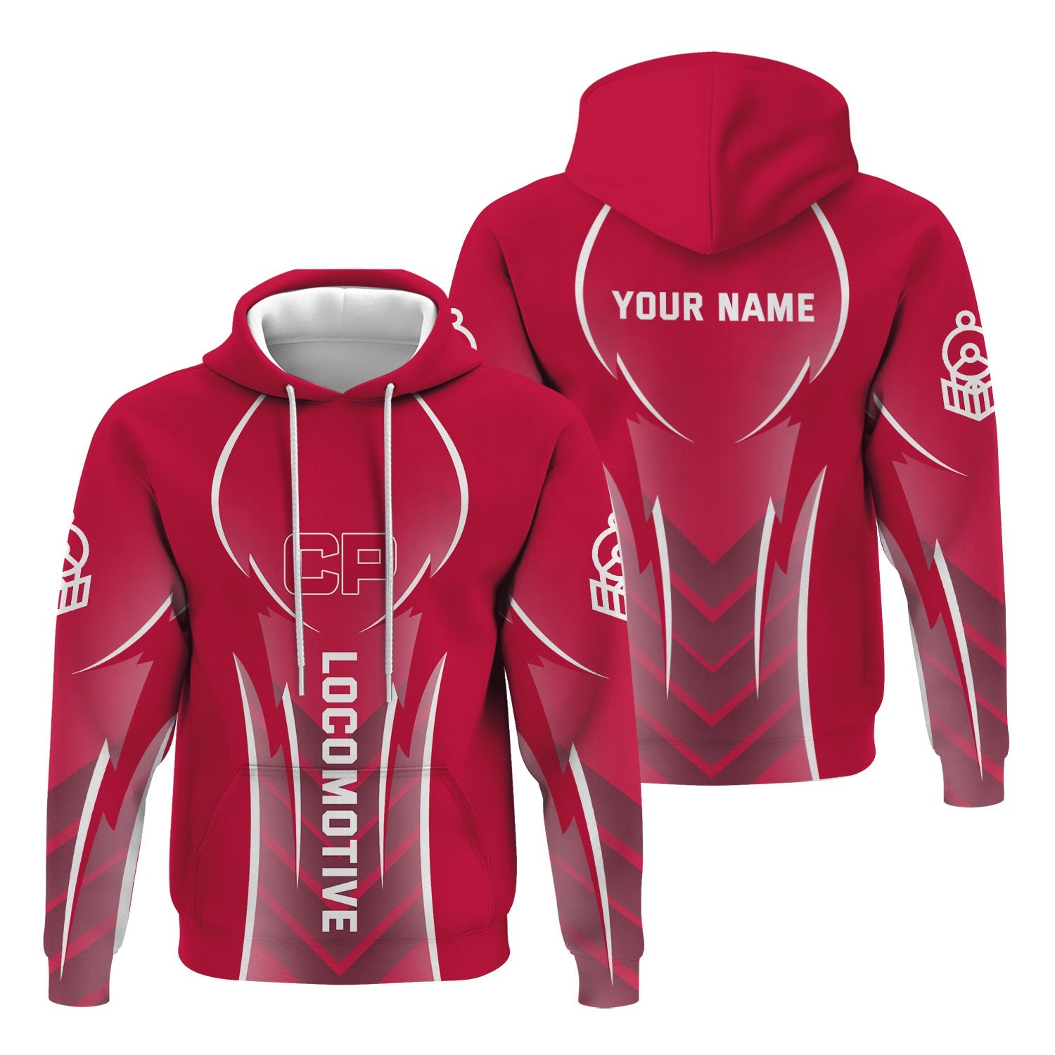 Railspirit Personalized Canadian Pacific Railroad Hoodie Striking Line Style Train Zip Up Hoodie For Locomotive Lovers