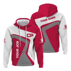 Railspirit Personalized Canadian Pacific Railroad Hoodie Unique Design with Custom Job Position Train Zip Up Hoodie