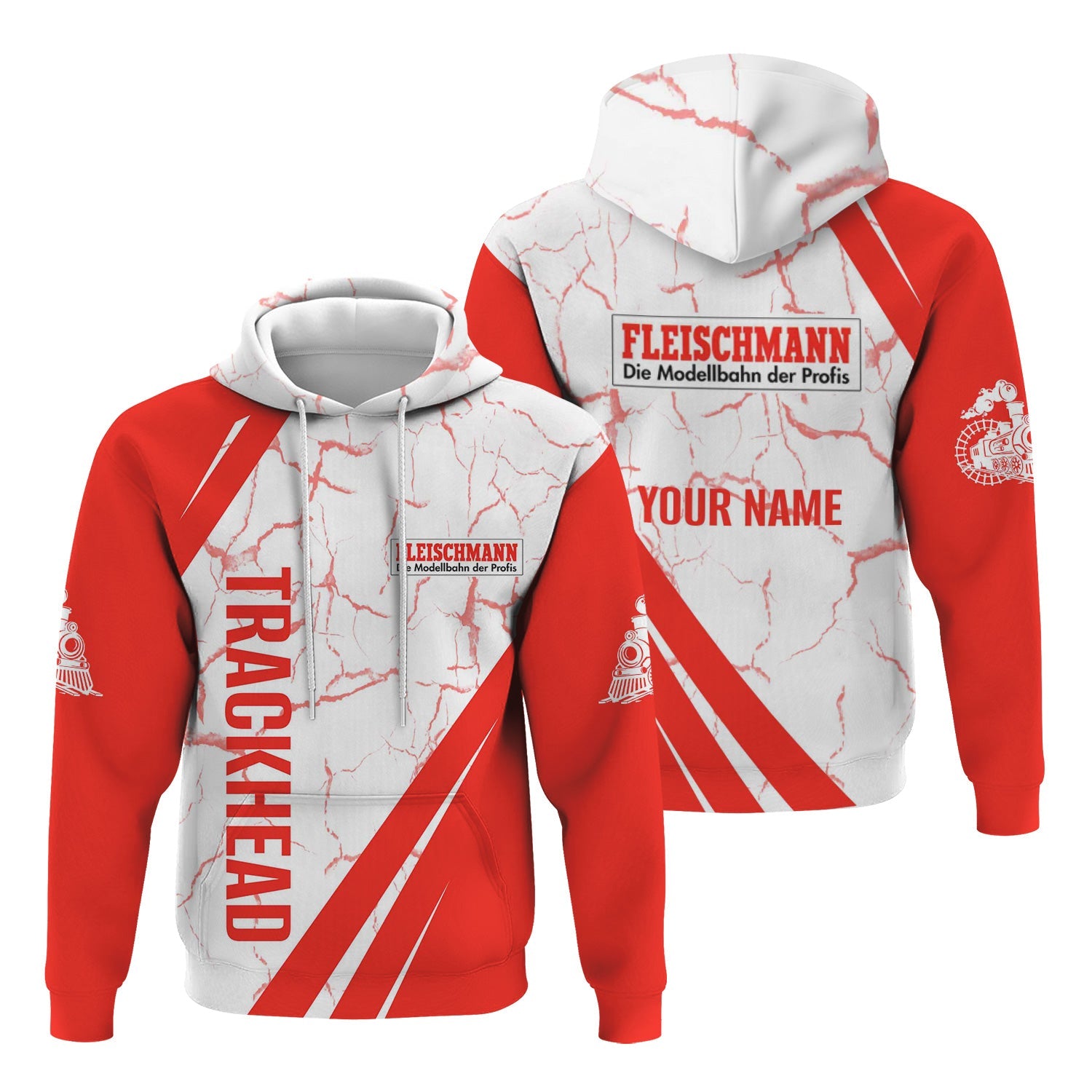 Railspirit Personalized Fleischmann And Western Railroad Hoodie Crackle Texture Style Train Zip Up Hoodie For Trackhead