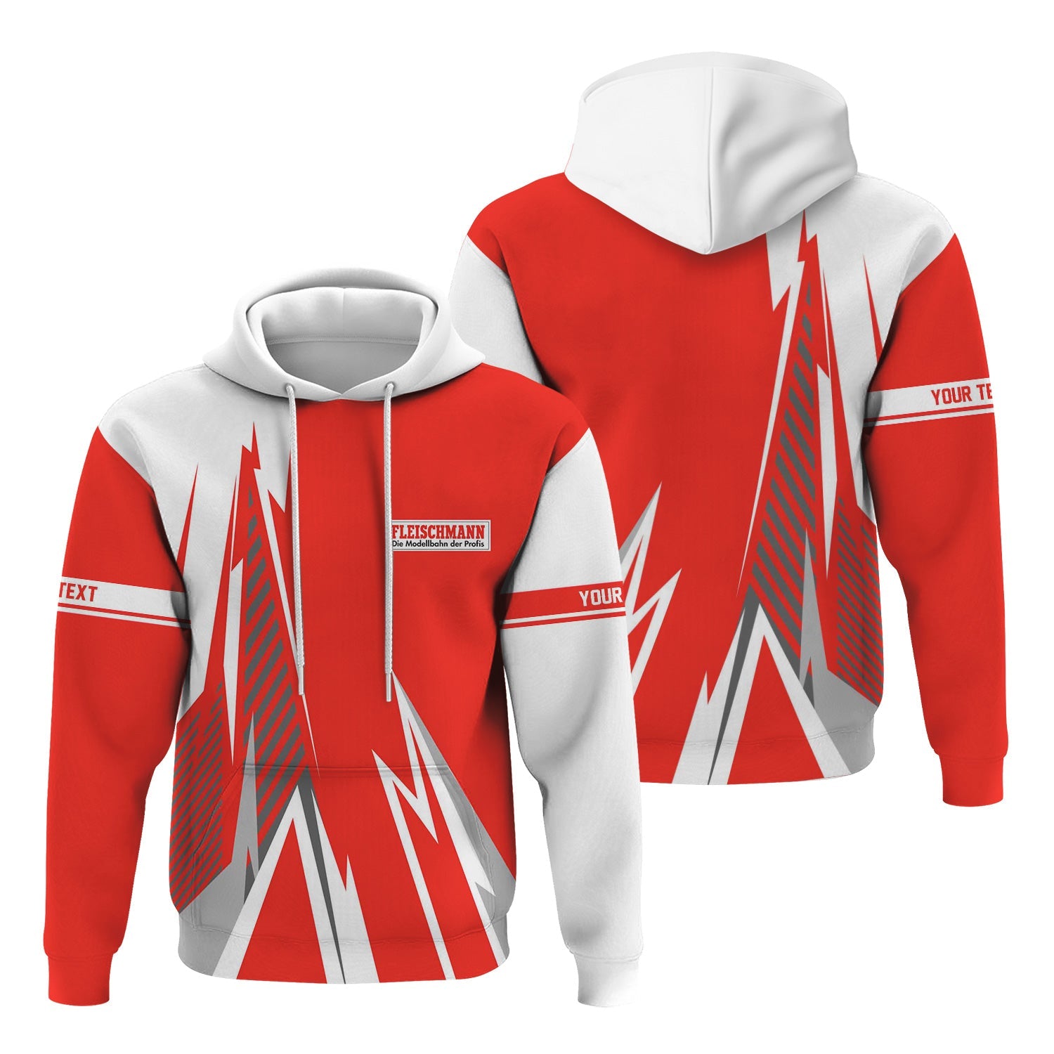 Railspirit Personalized Fleischmann And Western Railroad Hoodie Lightning-Inspired Railway Style Zip Up Hoodie For Train Lovers