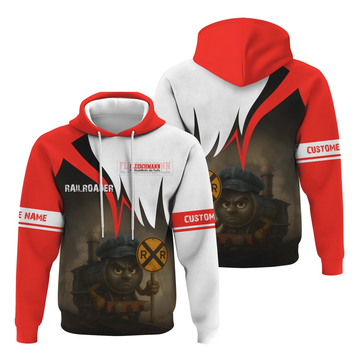 Railspirit Personalized Fleischmann And Western Railroad Hoodie Angry Train Hoodie Gift Idea For Train Lover