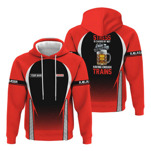 Railspirit Personalized Fleischmann And Western Railroad Hoodie Stress Is Caused By Not Having Enough Trains  Zip Up Hoodie