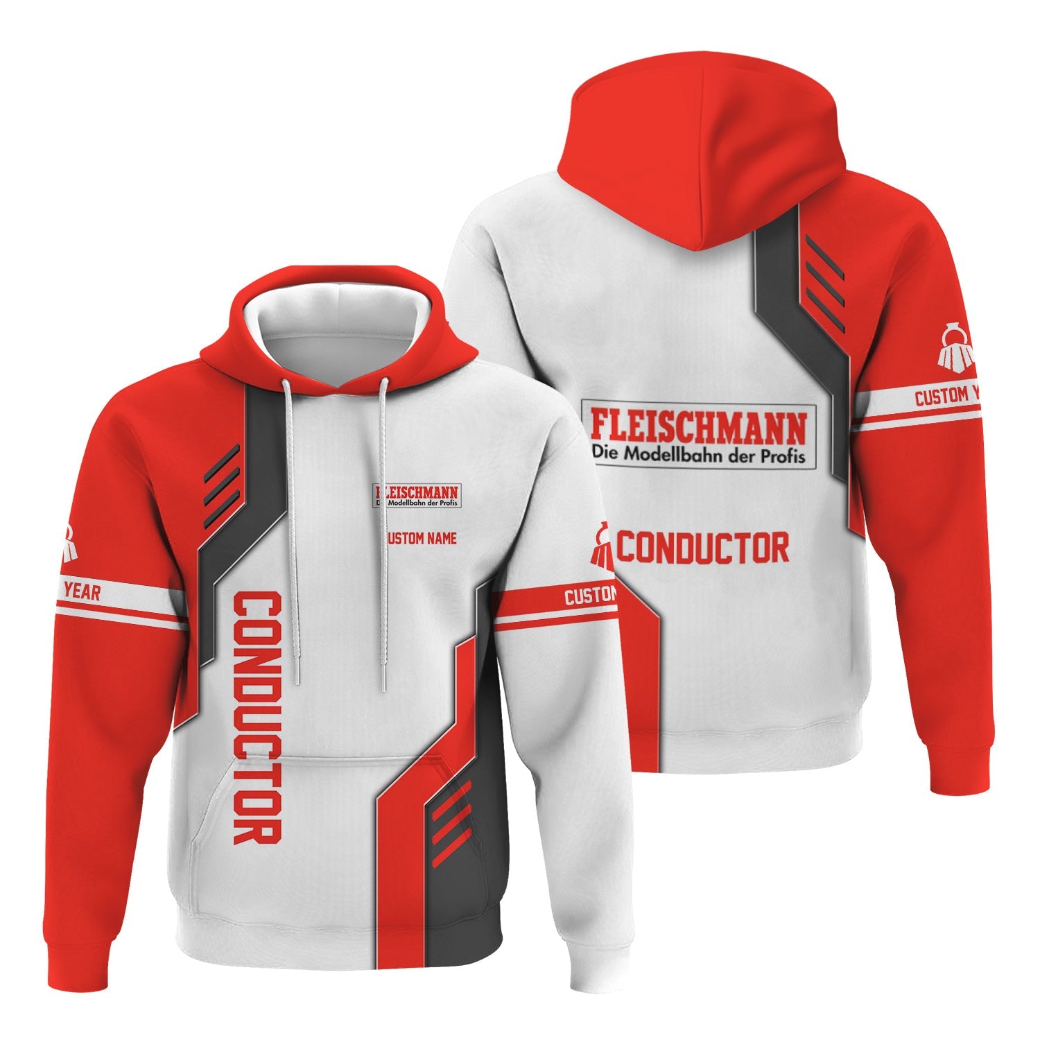 Railspirit Personalized Fleischmann And Western Railroad Hoodie Unique Railway Style with Custom Job Train Zip Up Hoodie