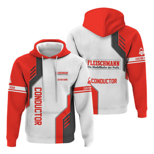 Railspirit Personalized Fleischmann And Western Railroad Hoodie Unique Railway Style with Custom Job Train Zip Up Hoodie