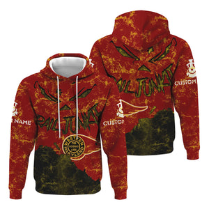 Railspirit Personalized Western Maryland Railway Hoodie Torn Graphic Style Train Zip Up Hoodie For Rail Junkie