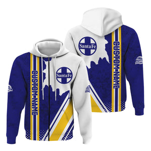 Railspirit Personalized Santa Fe Railway Hoodie Atchison, Topeka and Santa Fe Railway All Over Printed Unisex Zip Up Hoodie