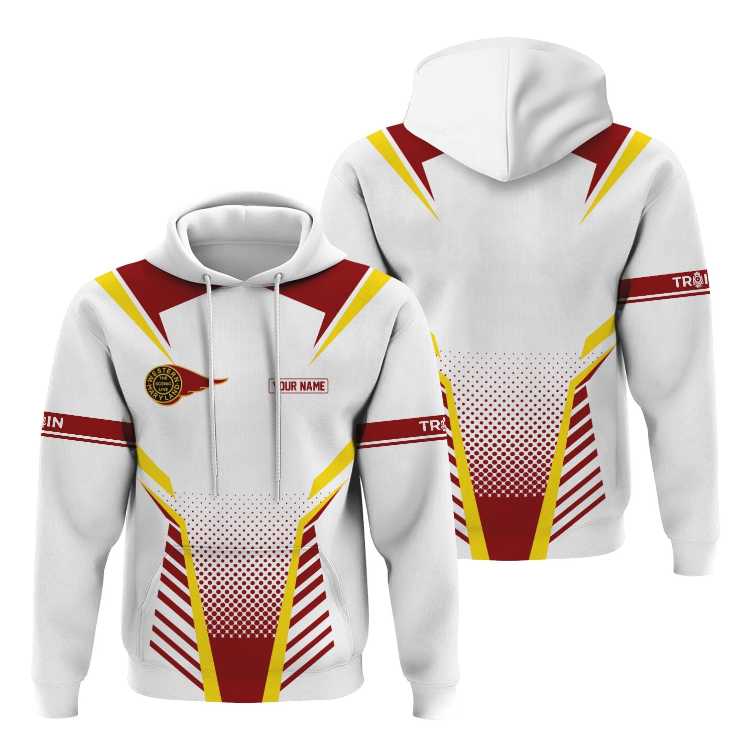 Railspirit Personalized Western Maryland Railway Hoodie Unisex Train Zip Hoodie All Over Print