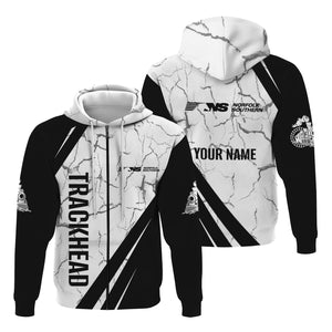 Railspirit Personalized Norfolk Southern Railway Hoodie Crackle Texture Style Train Zip Up Hoodie For Trackhead