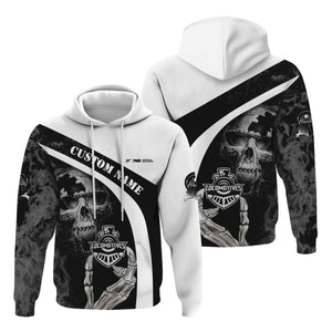 Railspirit Personalized Norfolk Southern Railway Hoodie Flame Skull Design Train Zip Up Hoodie for Locomotive Fans