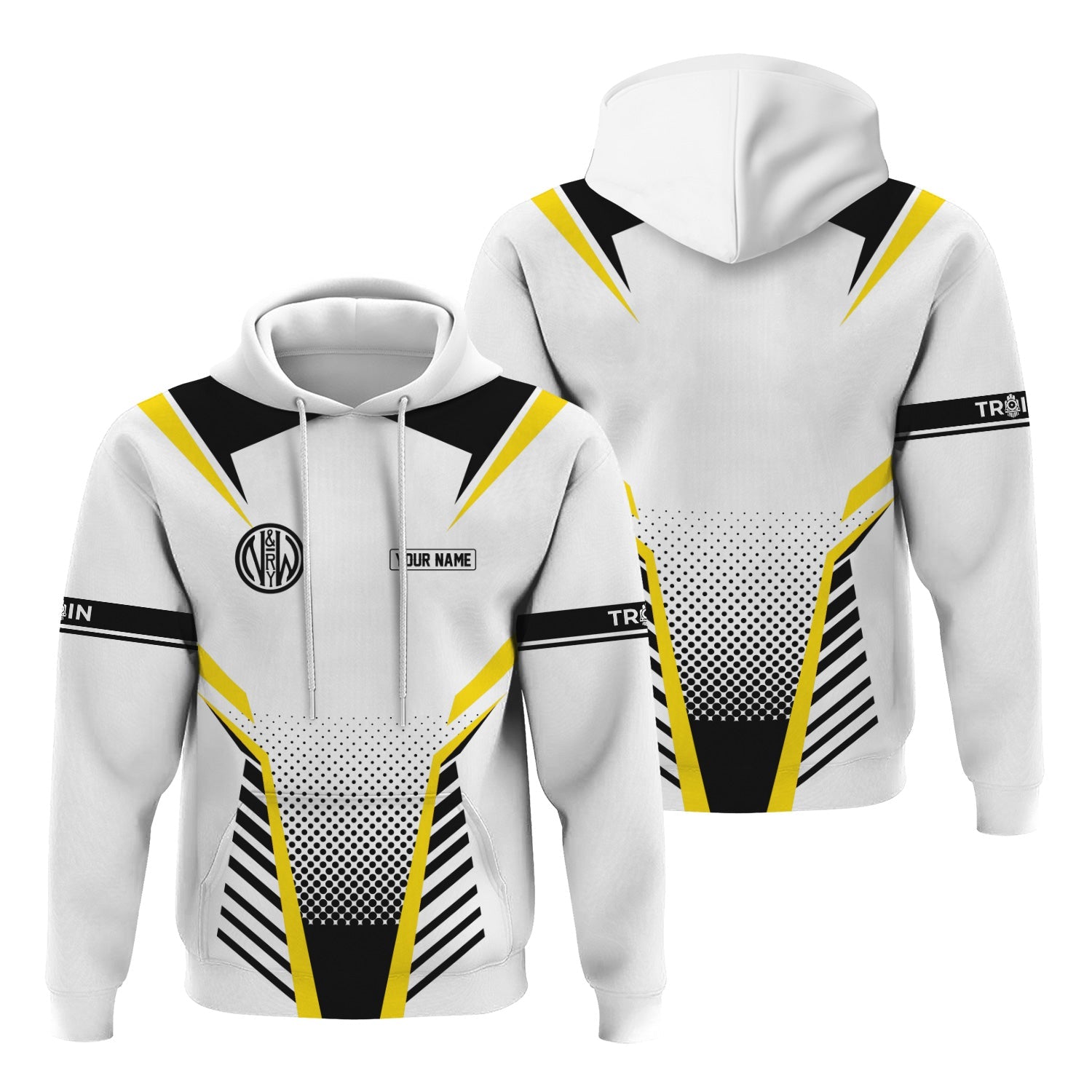 Railspirit Personalized Norfolk and Western Railway Hoodie Unisex N&W Train Zip Hoodie All Over Print