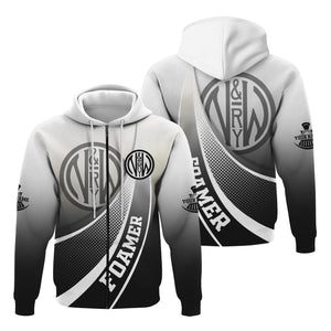 Railspirit Personalized Norfolk and Western Railway Hoodie Railway-Themed Style N&W Zip Up Hoodie Gift Idea For Trainspotter