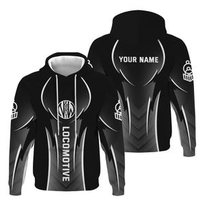 Railspirit Personalized Norfolk and Western Railway Hoodie Striking Line Style N&W Train Zip Up Hoodie For Locomotive Lovers