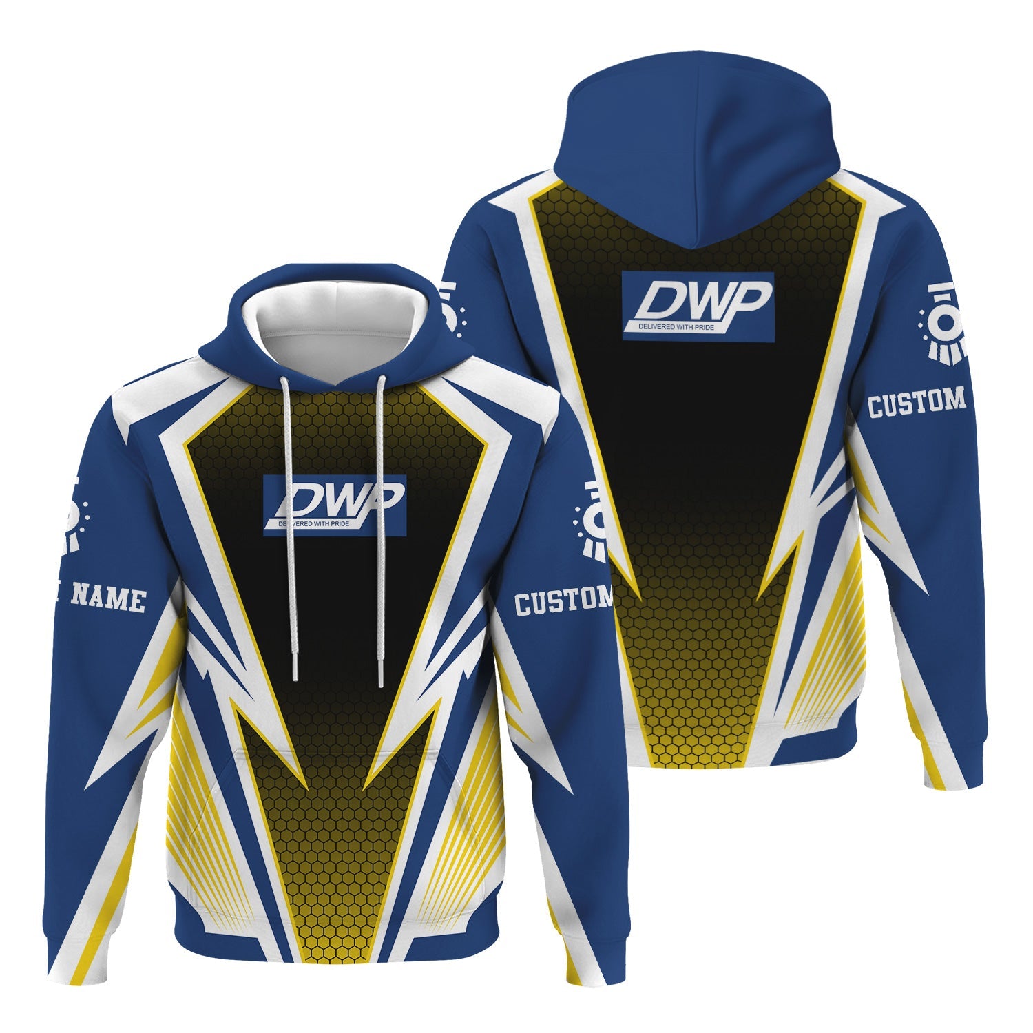 Railspirit Personalized Duluth, Winnipeg and Pacific Railway Hoodie Lightning Graphic Style Zip Up Hoodie Gift Idea For Train Lover