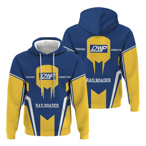 Railspirit Personalized Duluth, Winnipeg and Pacific Railway Hoodie Custom Year Railroader Zip Up Hoodie Gift Idea For Train Lover