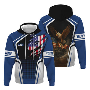 Railspirit Personalized Duluth, Winnipeg and Pacific Railway Hoodie American Eagle Vintage Train Zip Up Hoodie