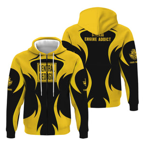 Railspirit Personalized Central of Georgia Railway Hoodie Distinctive Flame Style Zip Up Hoodie For Steam Engine Addict