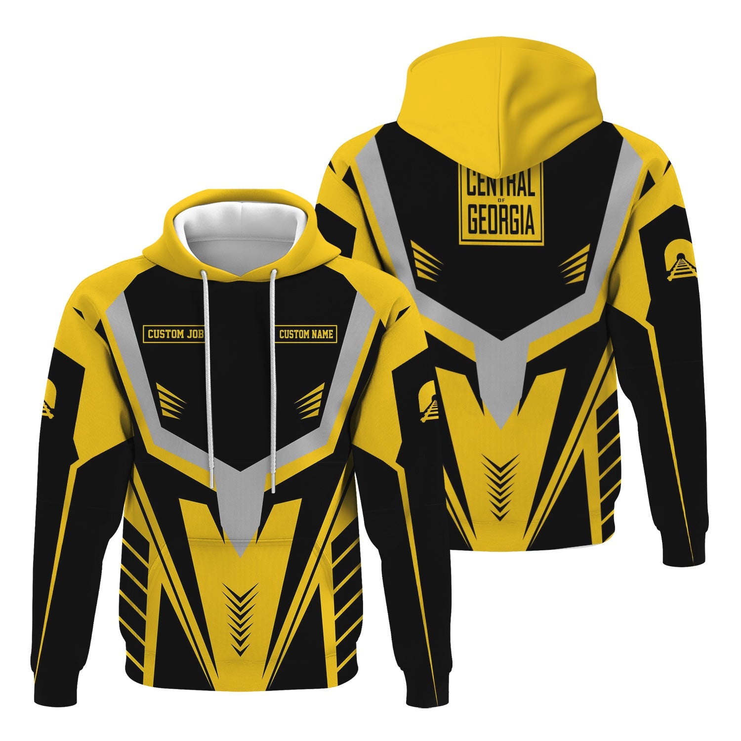 Railspirit Personalized Central of Georgia Railway Hoodie Workwear-Inspired with Custom Position Train Zip Up Hoodie